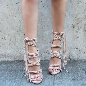 Simmi Shoes Kimora Suede Lace Up Heels 7