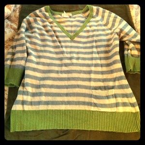 Striped v-neck sweater