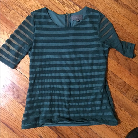 Anthropologie green stripped top