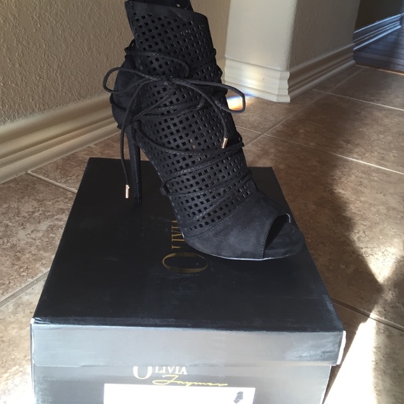 Black suede booties