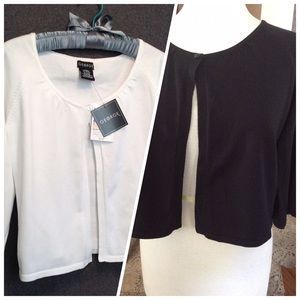 2 Knit Cardigan Shrugs - One Black / One White NWT