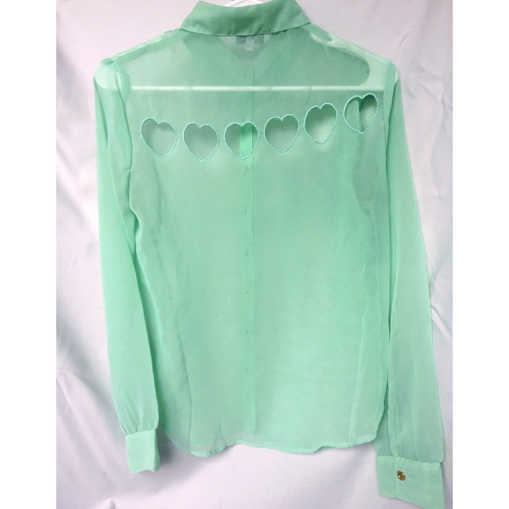 Turquoise Heart Cut Out Top