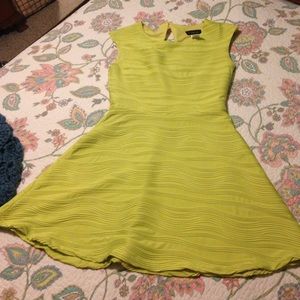 Lime light green minidress, keyhole back