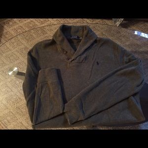 Olive green polo cow neck sweater