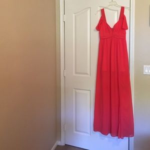 WINDSOR coral formal maxi dress