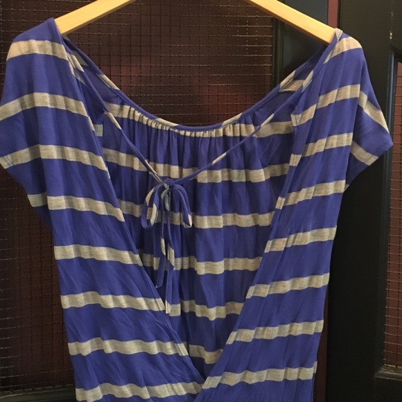 Royal blue and navy striped open back - Picture 1 of 4