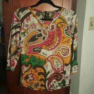 Lucky Brand print top, euc!