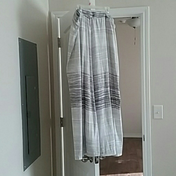 Polyester skirt striped maxi