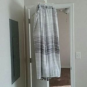 Polyester skirt striped maxi