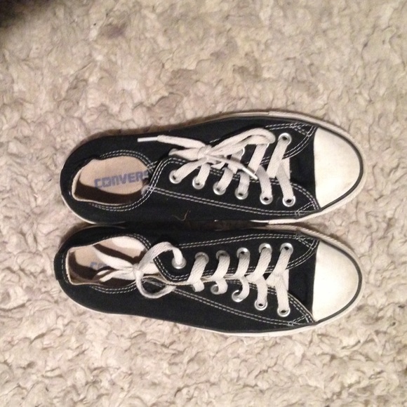 Black and white converse.