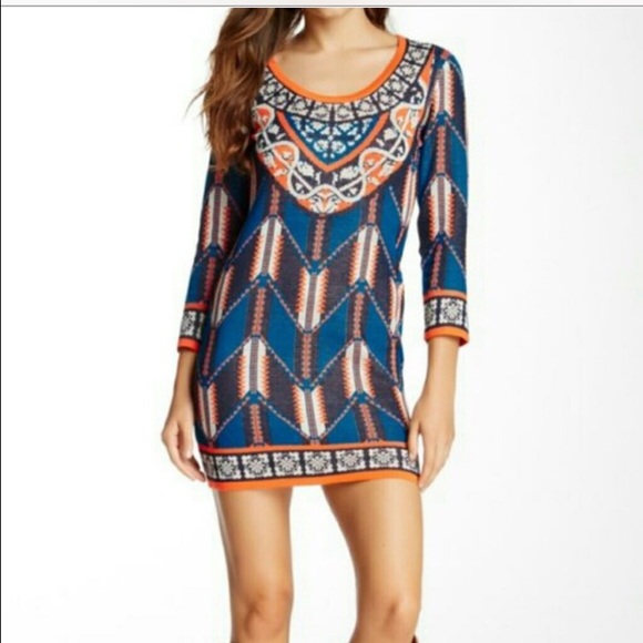 patterned sweater dress