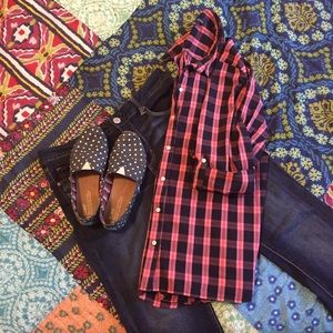 GAP Factory Plaid Boyfriend Shirt