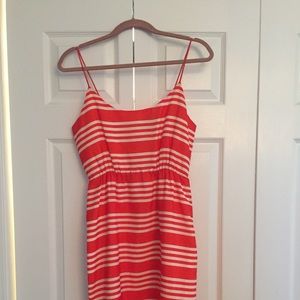 J. Crew Orange Striped Dress