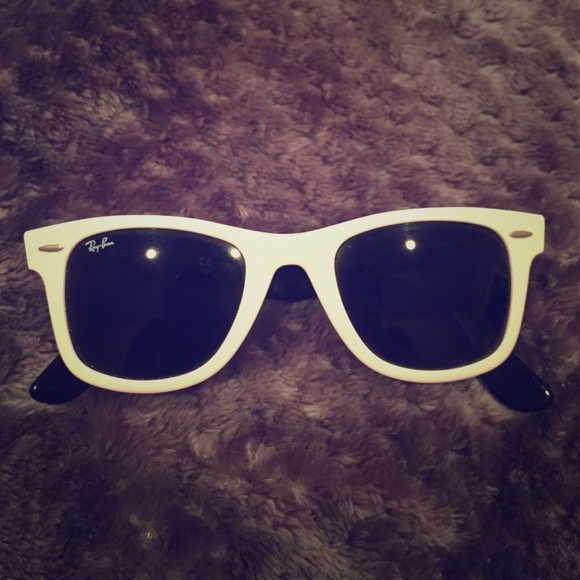 Authentic white Ray ban wayfarer