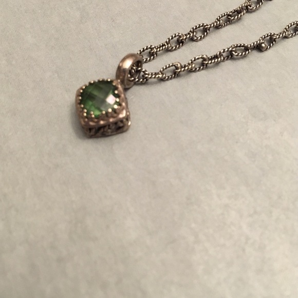 HP♥️ 🎁 Sara Blaine | Sterling Silver necklace Green Topaz - Picture 3 of 4