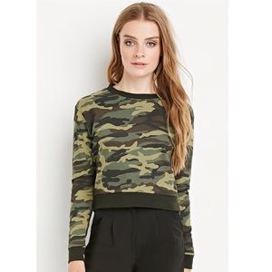 camouflage crop top forever 21