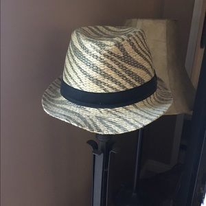 Straw Zebra print fedora