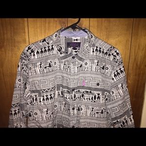 Long sleeve button down shirt.