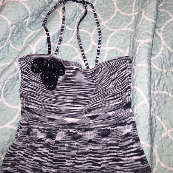Black white and gray BEBE mini dress