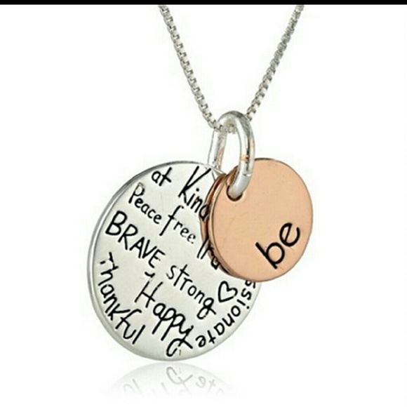 NEW BE HAPPY ... POSITIVITY charm NECKLACE. - Picture 2 of 4