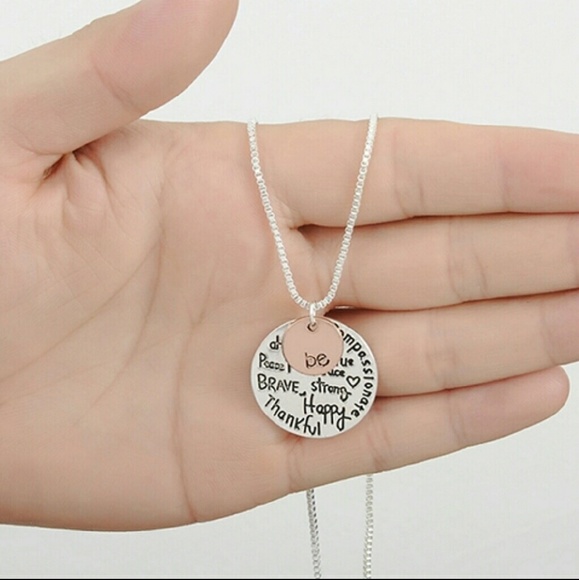 NEW BE HAPPY ... POSITIVITY charm NECKLACE. - Picture 3 of 4
