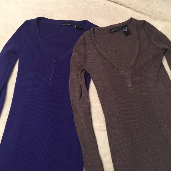 Lot of 2 Victoria's Secret stretchy thermal tops