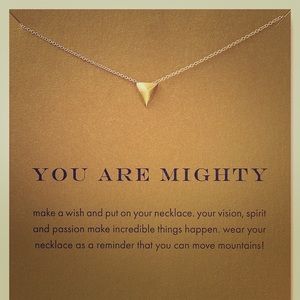 ✨YOU ARE MIGHTY GOLD NECKLACE ON CARDSTOCK PLACARD