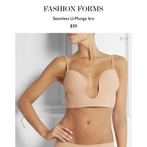 Seamless U-Plunge Bra Nude NWT