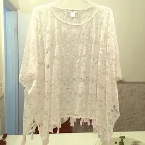 New York & Co. White Poncho