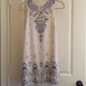 White Geo cutout dress