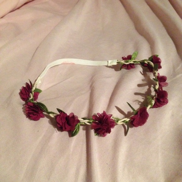 Maroon flower headband