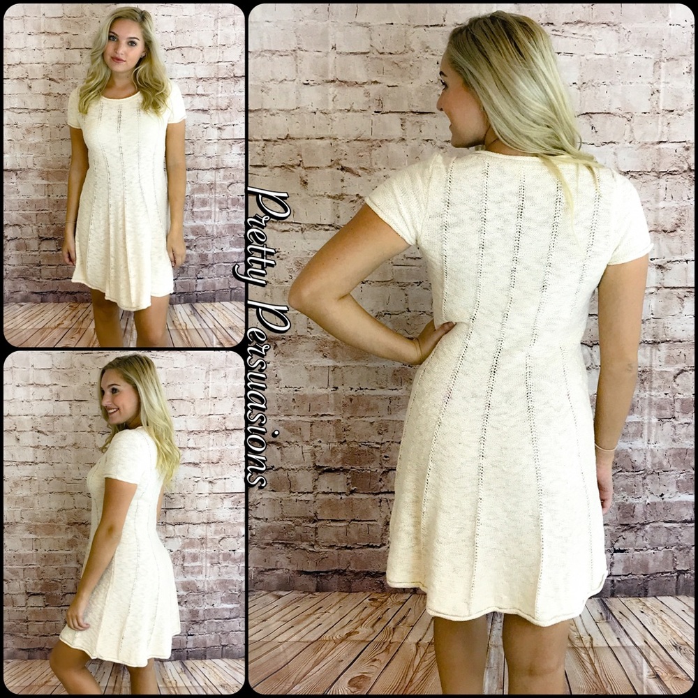 ❤️ SEE NEW LISTING ❤️ NWT Cozy Cream Knit Sweater Dress - Picture 3 of 4