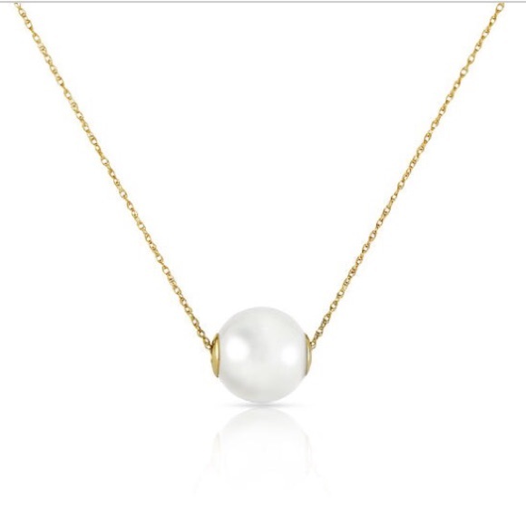 14k Gold Necklace with 16.0 mm white Shell Pearl - Picture 3 of 3