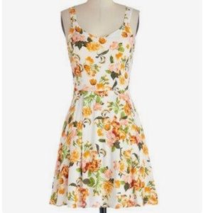 Orange floral dress