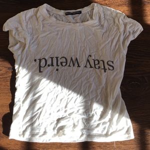 Brandy Stay Weird crop top