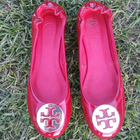 Tory Burch Shoes - Tory Burch Reva ballet Flats Candy Apple Red 10/40