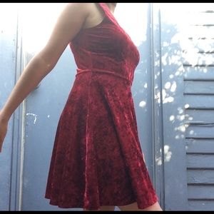 Red velvet grunge dress