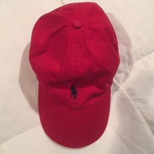 Red polo hat