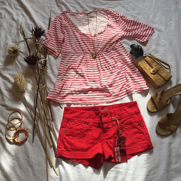 Guess Red Jeans Shorts Size 26