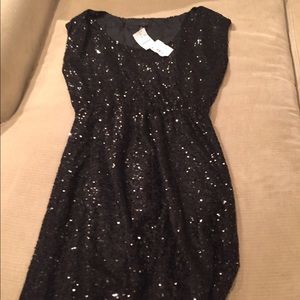 J Crew black sequin dress
