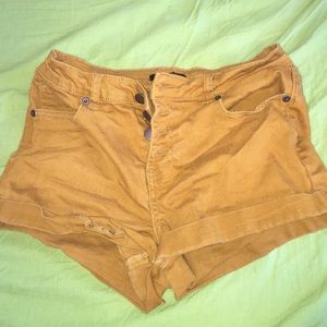 Mustard Yellow forever21 shorts