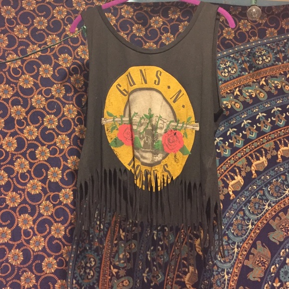 NWOT Guns N Roses fringe graphic tank