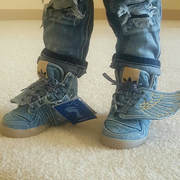 JS Jeremy Scott Denim Wing Adidas Toddler 7 - Picture 2 of 4