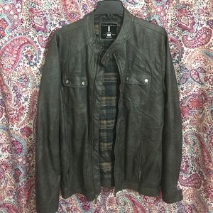 Leather motorcycle style jacket