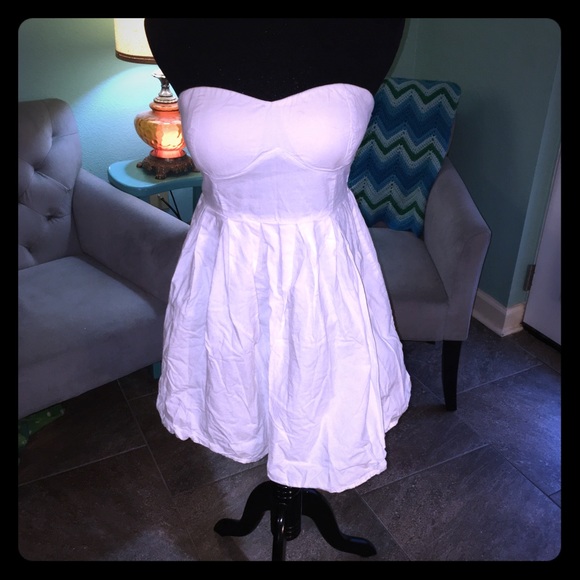 White strapless sundress