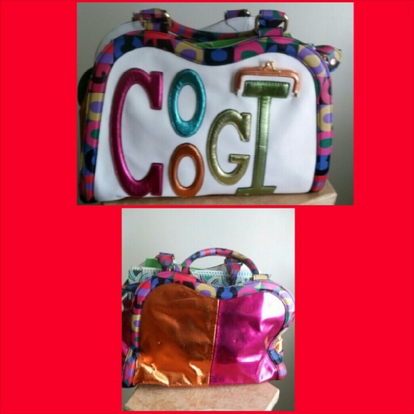 Pink green gold coogi  purse