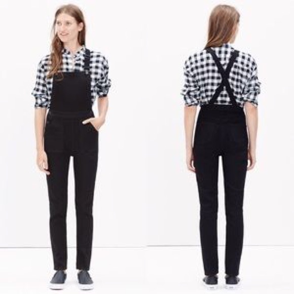Madewell skinny black overalls sz small RARE