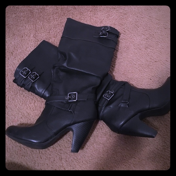 Slightly worn Black boots