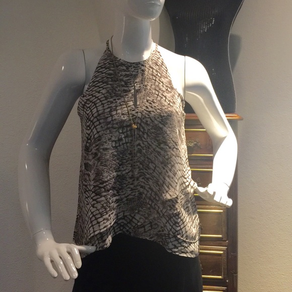 New Soft Black and white High Neck Halter Tank. - Picture 1 of 3