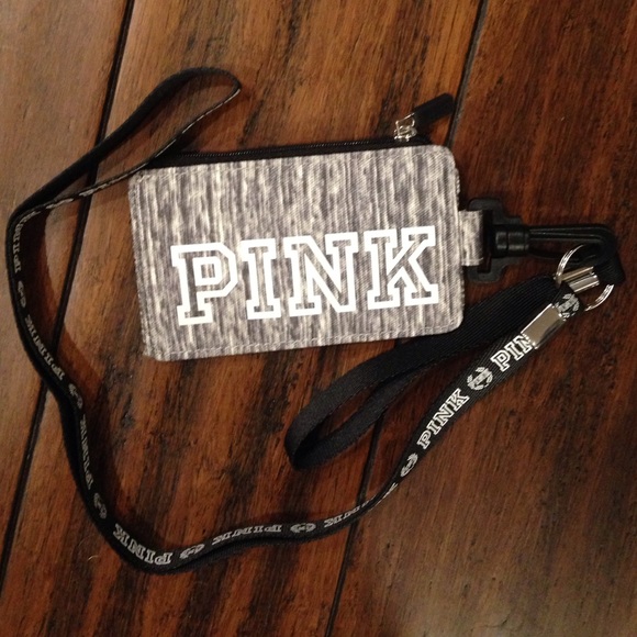 Never used PINK ID holder and lanyard.